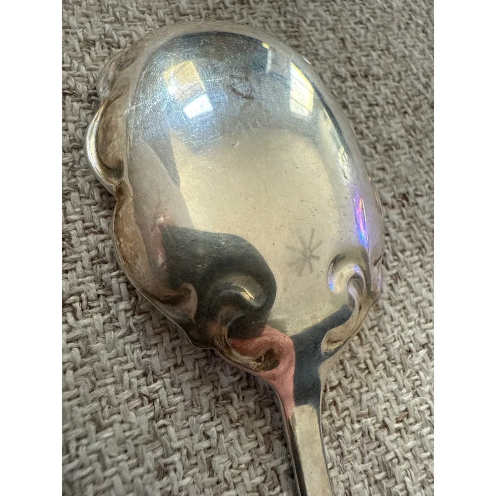 Antique Wm Rogers & Sons Silverplate Shell Spoon Victorian Ornate Sugar Spoon‎